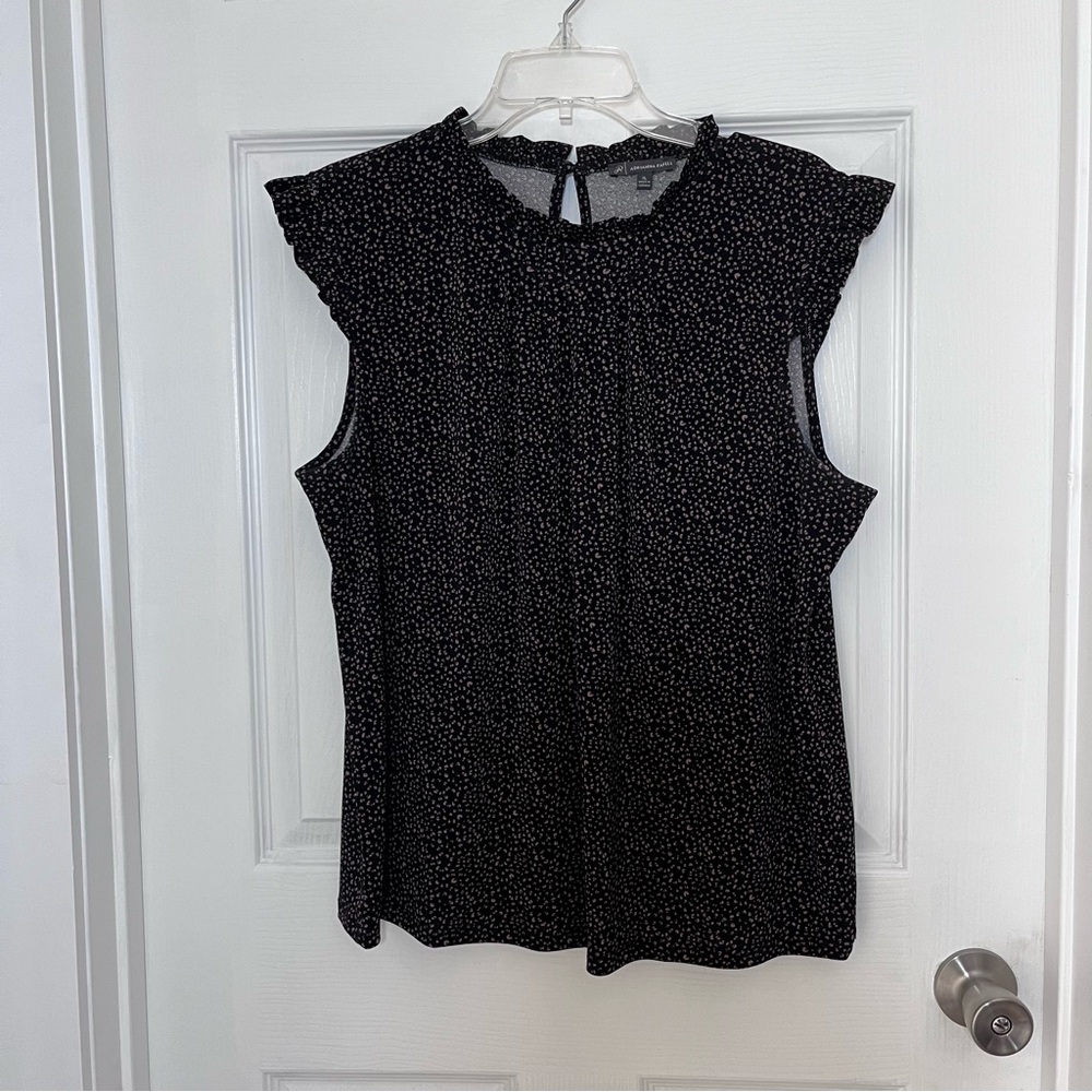 Adrianna Papell Black with Brown specks Sleeveless Blouse